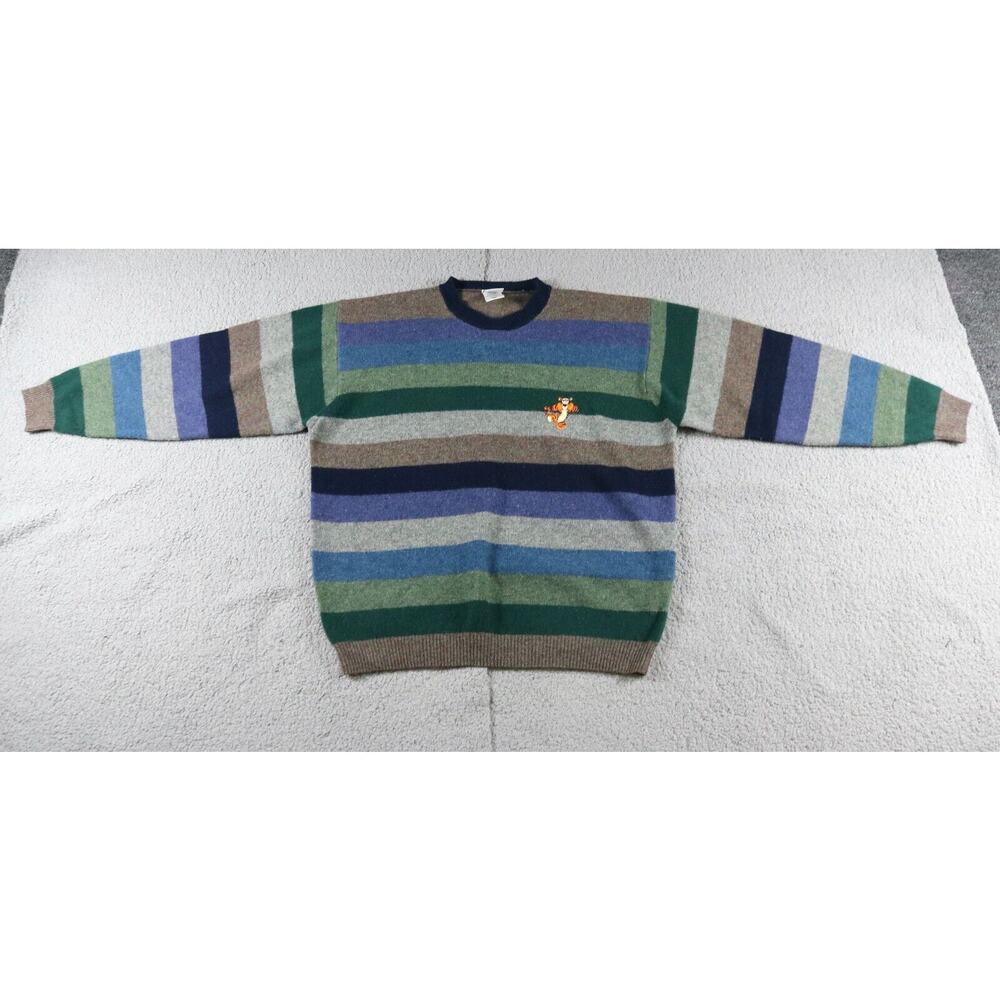 Vintage Disney Store Catalog Mens Sweater Tigger L Striped Lambswool Hong Kong
